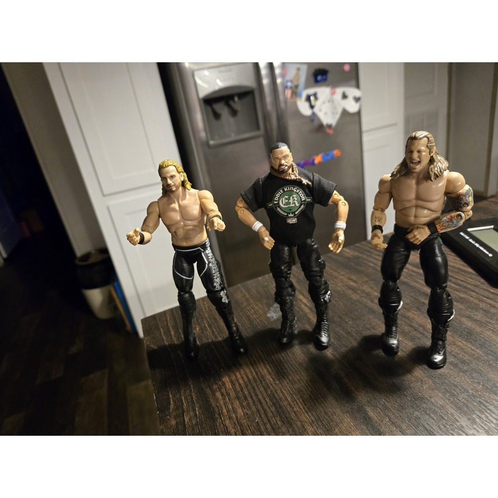 Aew Action Figure Lot Of 3 Eddie Kingston Chris Jericho Adam Page